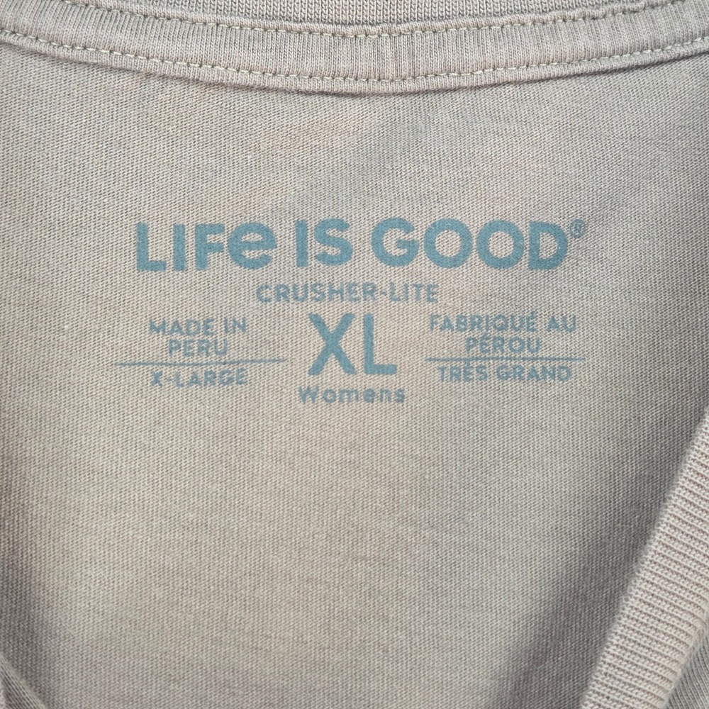 Life Is Good Read More Worry Less Graphic Tee Womens XL Olive Green Cotton - Picture 7 of 11